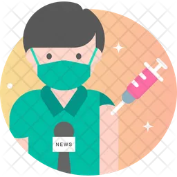 Male Journalist Vaccination  Icon