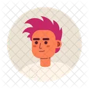 Jovem moicano punk relaxado olhando  Ícone