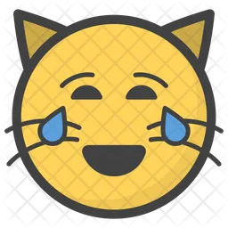 Joy Cat Face Emoji Icon