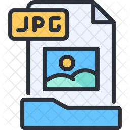 Jpg file Icon - Download in Colored Outline Style