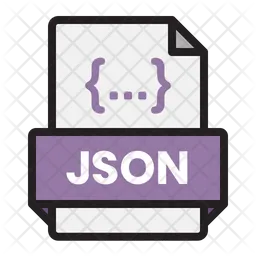 Json File Icon - Download in Colored Outline Style