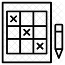 Juego De Tic Tac Cruz De Madera Icono