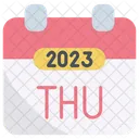 Jueves 2023 Calendario Icono