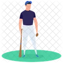 Deporte Juegos Al Aire Libre Jugador De Beisbol Icono