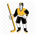 Jugador De Hockey Patinador Atleta Icono