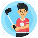 Deportista Jugador Jugador De Hockey Icono