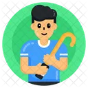 Deportista Jugador Jugador De Hockey Icono