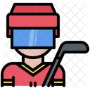 Jugador De Hockey Masculino Jugador De Hockey Stick Icono