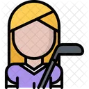 Jugadora De Hockey Jugador De Hockey Stick Icono