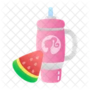 Jugo De Sandia Sorbo Bebida Icono