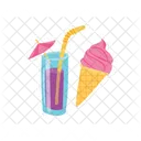 Jugo y helado  Icono