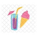 Juice And Ice Cream  Icon