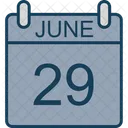 Juin Calendrier Date Icon