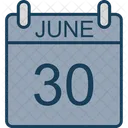 Juin Calendrier Date Icon