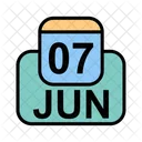 Juin Calendrier Date Icône