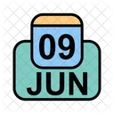 Juin Calendrier Date Icône