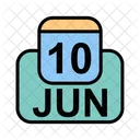 Juin Calendrier Date Icône