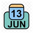 Juin Calendrier Date Icône