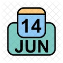 Juin Calendrier Date Icône