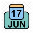 Juin Calendrier Date Icône