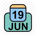 Juin Calendrier Date Icône