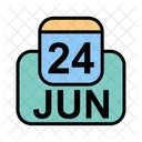 Juin Calendrier Date Icône