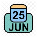 Juin Calendrier Date Icône