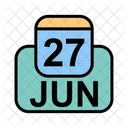 Juin Calendrier Date Icône