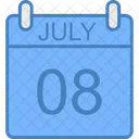 Julho Dia Calendario Ícone