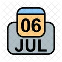 Juli Kalender Datum Symbol