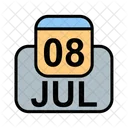 Juli Kalender Datum Symbol