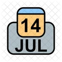 Juli Kalender Datum Symbol