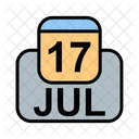 Juli Kalender Datum Symbol