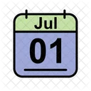 Juli Kalender Datum Symbol