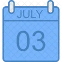 Julio Dia Calendario Icono