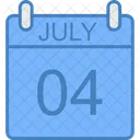 Julio Dia Calendario Icono