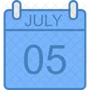 Julio Dia Calendario Icono