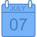 Julio Dia Calendario Icono