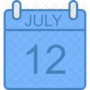 Julio Dia Calendario Icono