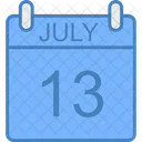 Julio Dia Calendario Icono