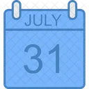 Julio Dia Calendario Icono