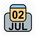 Julio Calendario Fecha Icono