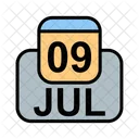 Julio Calendario Fecha Icono