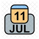 Julio Calendario Fecha Icono