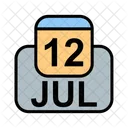 Julio Calendario Fecha Icono