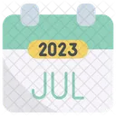 Julio De 2023 Calendario Icono