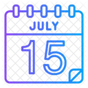July 15 July Calendar Day Icon