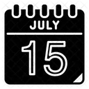 July 15 July Calendar Day Icon