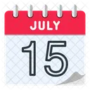 July 15 July Calendar Day Icon