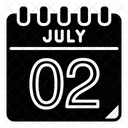 July 2 July Calendar Day Icon